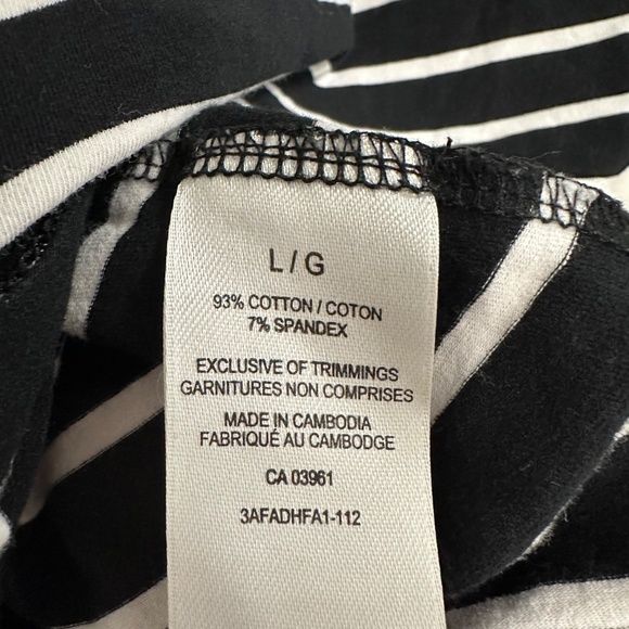 Denver Hayes | Women’s size Large  Long sleeve shirt Black and White Stripe - Picture 6 of 6